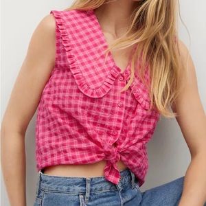 Babydoll collar pink blouse